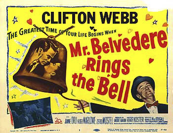Mr Belvedere Rings The Bell: Posing as a man over 70, a lecturer (Clifton Webb) enters an old-folks home to prove age is a state of mind.  (1951)